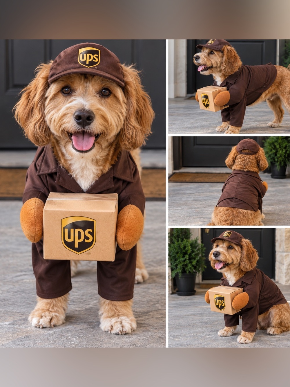 UPS Package Delivery Dog Costume in Brown NWT